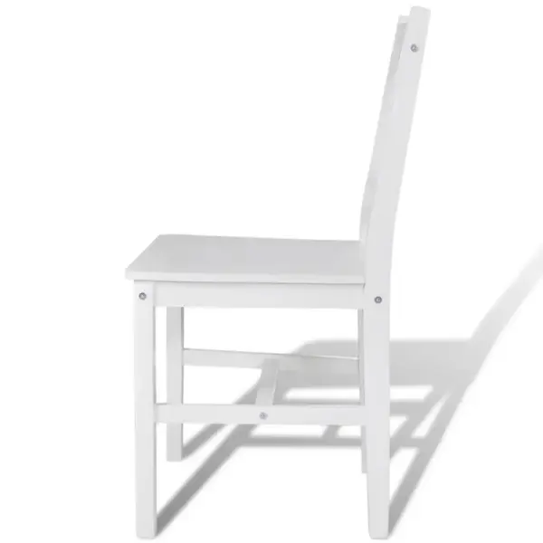 Valged männipuidust söögitoolid, 6 tk, ergonoomilise seljatoega – 4
