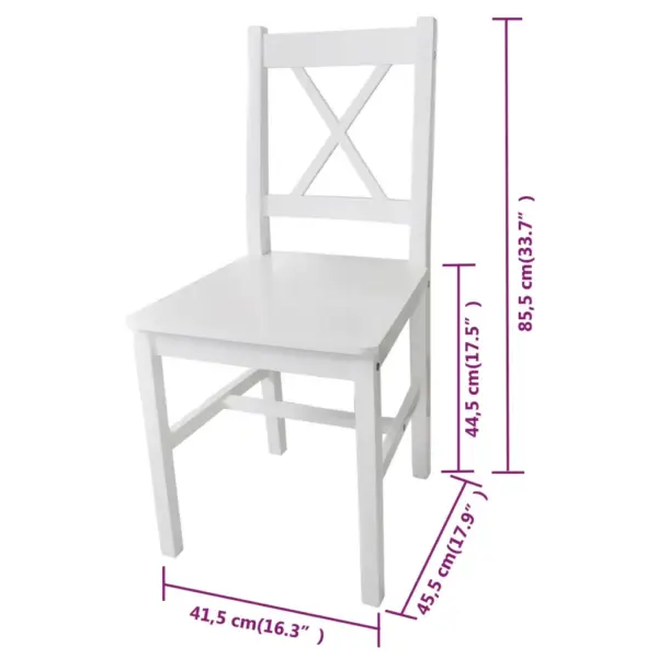 Valged männipuidust söögitoolid, 6 tk, ergonoomilise seljatoega – 5