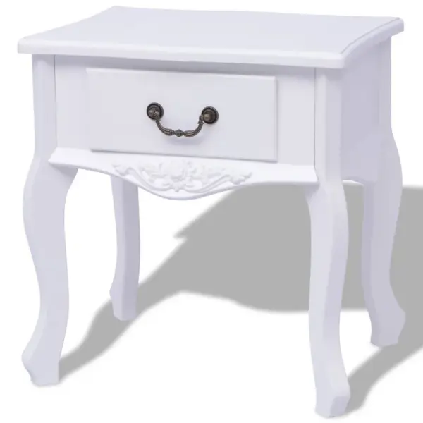 Valged MDF öökapid ühe sahtliga, 2 tk, 43 x 33 x 45,5 cm – 2