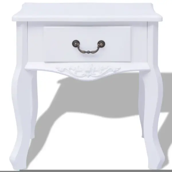 Valged MDF öökapid ühe sahtliga, 2 tk, 43 x 33 x 45,5 cm – 3