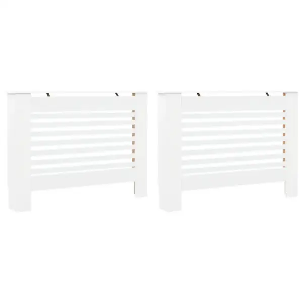Radiaatorikatted riiulipinnaga, 2 tk, valge MDF, 112 x 19 x 81,5 cm – 2