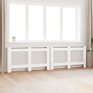 Valged MDF radiaatorikatted, 2 tk, 152 x 19 x 81,5 cm