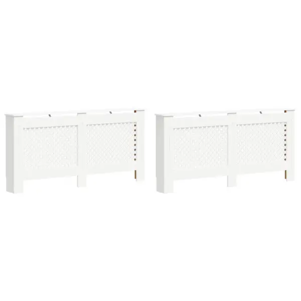 Radiaatorikatted liistudest disainiga, 2 tk, valge MDF, 172 x 19 x 81,5 cm – 2