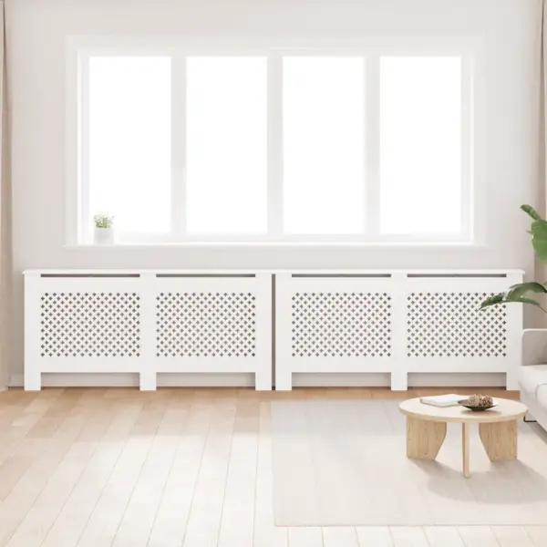 Radiaatorikatted liistudest disainiga, 2 tk, valge MDF, 172 x 19 x 81,5 cm – 3
