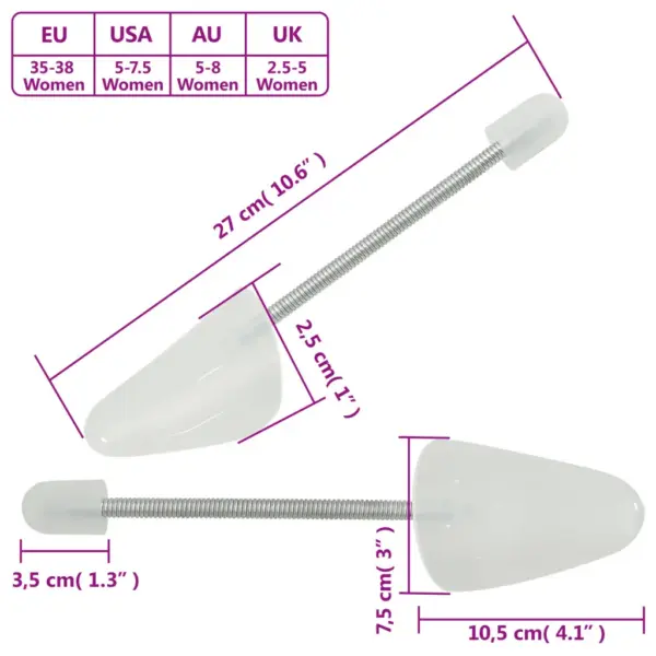 Valged plastist kingapuud spiraalvedruga, 5 paari, EU 35–38 – 6
