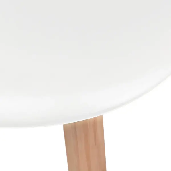 Valged plastist söögitoolid kautšukipuidust jalgadega, 4 tk, 46 x 51 x 82 cm – 5