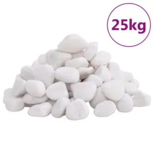 Valged poleeritud dekoratiivsed veeriskivid akvaariumile ja aeda, 25 kg, 2–5 cm