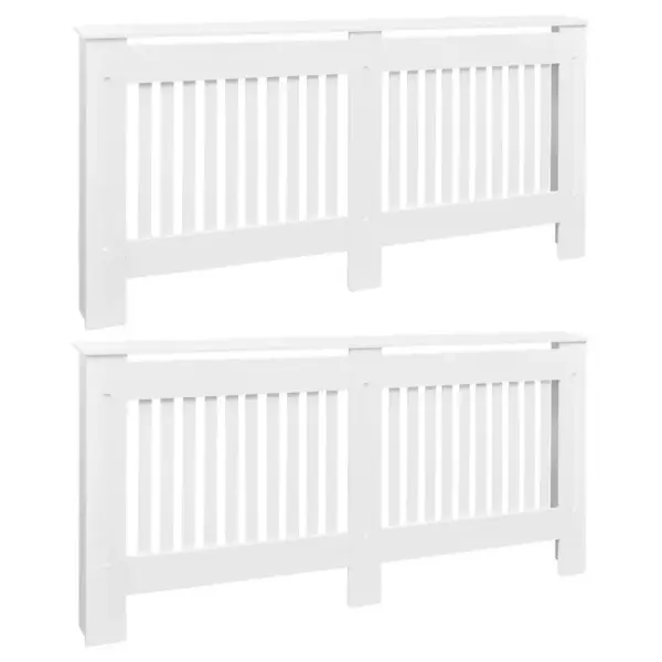 Radiaatorikatted, 2 tk, valge tehispuit, 172 x 19 x 81,5 cm – 2