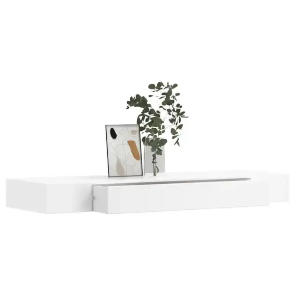 Valged seinariiulid sahtliga, 2 tk, mati MDF-ga, 80 x 25 x 8 cm – 3