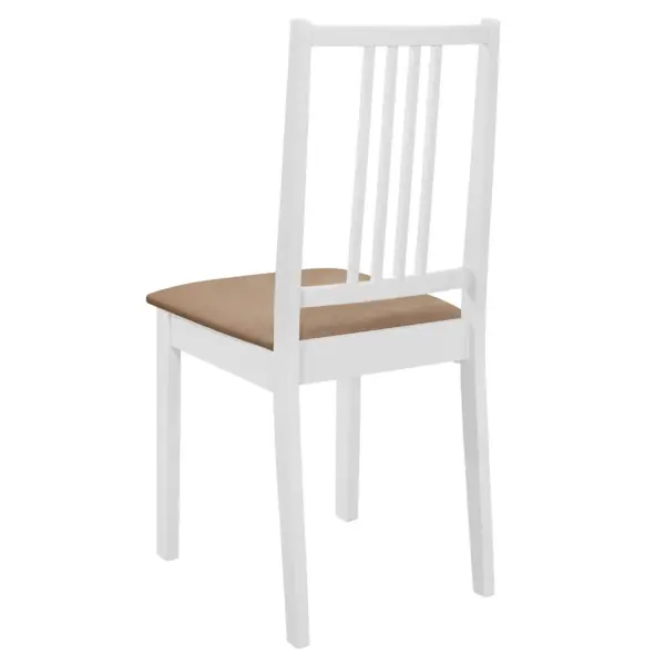 Valged söögitoolid istmepatjadega, 2 tk, toekast puidust, 40 x 49 x 88,5 cm – 5