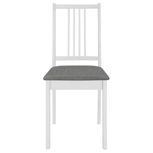 Valged täispuidust söögitoolid istmepatjadega, 6 tk, 40 x 49 x 88,5 cm – 3