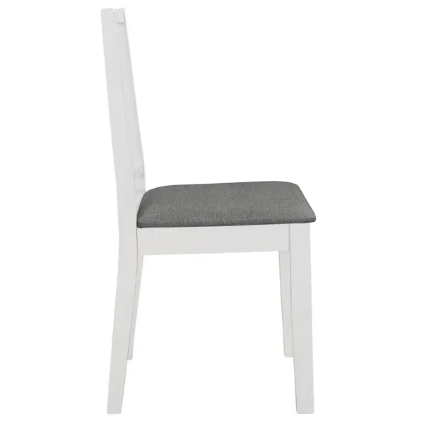 Valged täispuidust söögitoolid istmepatjadega, 6 tk, 40 x 49 x 88,5 cm – 4