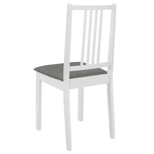 Valged täispuidust söögitoolid istmepatjadega, 6 tk, 40 x 49 x 88,5 cm – 5