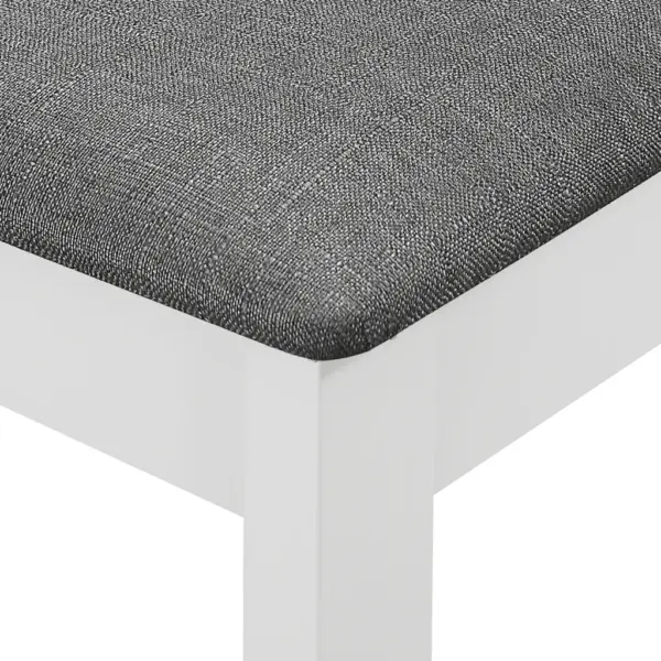 Valged täispuidust söögitoolid istmepatjadega, 6 tk, 40 x 49 x 88,5 cm – 6