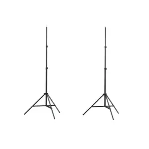 Reguleeritavad valgusstatiivid, 2 tk, alumiinium, 78–210 cm, must
