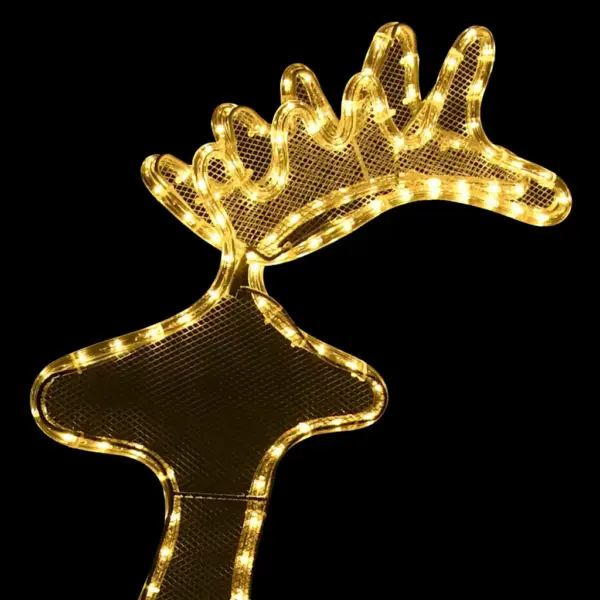 Valgustatud põhjapõder jõulukaunistus, soe valge LED, 306 LEDi, 60 x 24 x 89 cm – 5