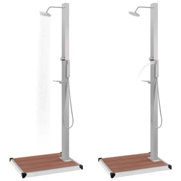Välidušipaneel WPC alusega, roostevaba teras, pruun/hõbedane, 210 cm – 3
