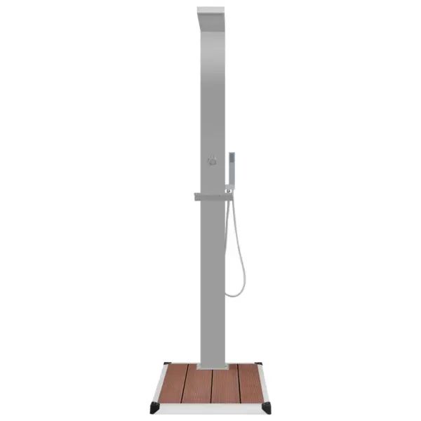 Välidušipaneel koos WPC dušialusega, roostevaba teras, hõbedane/pruun, 210 cm – 4