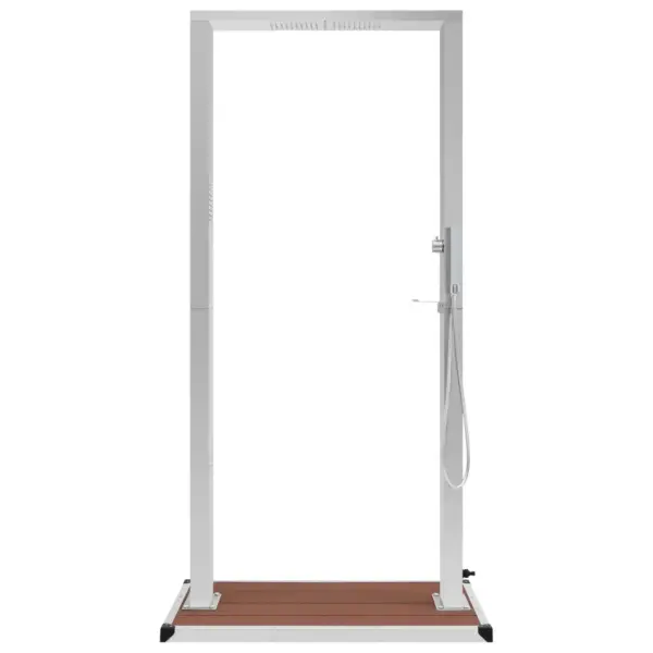 Mitmefunktsiooniline välidušipaneel koos WPC alusega, harjatud roostevaba teras, pruun/hõbedane, 210 cm – 5