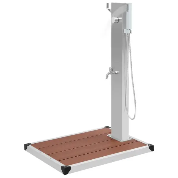 Välidušš WPC dušialusega, roostevabast terasest paneel, 110 cm – 4