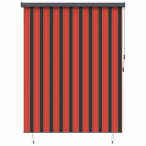 Välik rulookardin rõdule ja terrassile, oranž-pruun triibuline, kangas ja alumiinium, 200 x 250 cm
