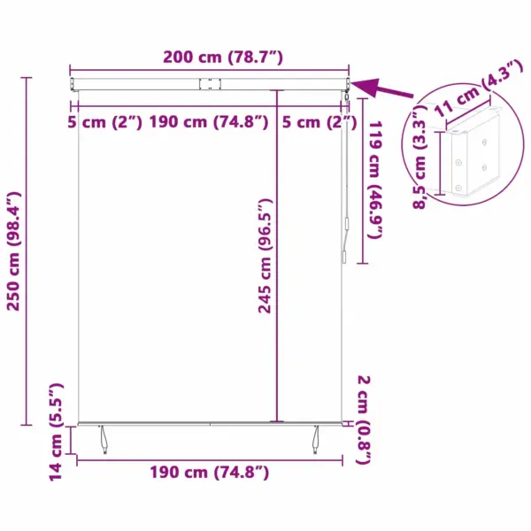 Välikardin rulookardin UV-kaitsega, kollane ja sinine, 200 x 250 cm, polüesterkangas ja alumiinium, ainult laekinnitus – 4