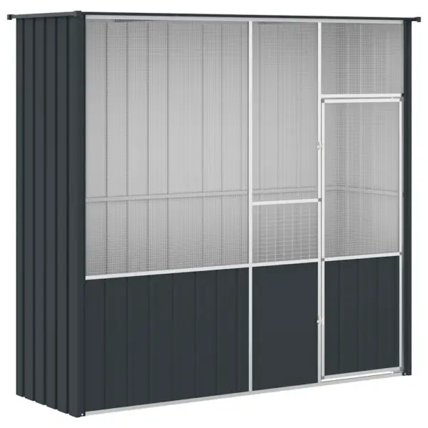 Välilinnupuur tsingitud terasest, antratsiithall, 215 x 78 x 200 cm – 2