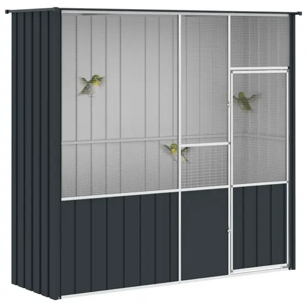 Välilinnupuur tsingitud terasest, antratsiithall, 215 x 78 x 200 cm – 5