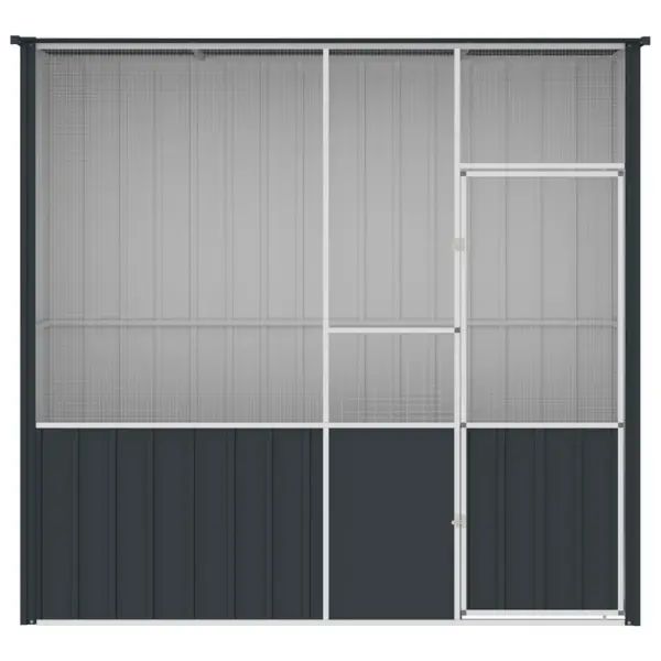 Välilinnupuur tsingitud terasest, antratsiithall, 215 x 78 x 200 cm – 6