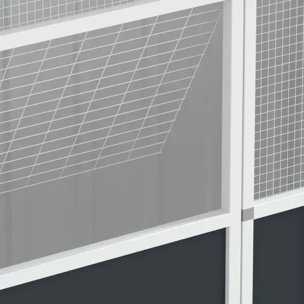 Välilinnupuur tsingitud terasest, antratsiithall, 215 x 78 x 200 cm – 9