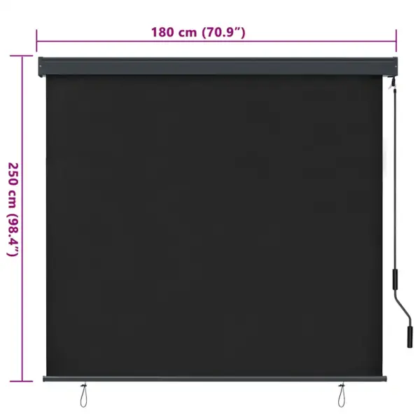 Välirulookardin antratsiit, 180 x 250 cm, polüesterkangas ja alumiinium, käsitsi rullitav, laekinnitusega – 8
