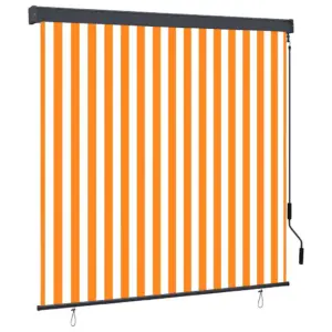 Välirulookardin käsivändaga, valge-oranž triibuline, 180 x 250 cm