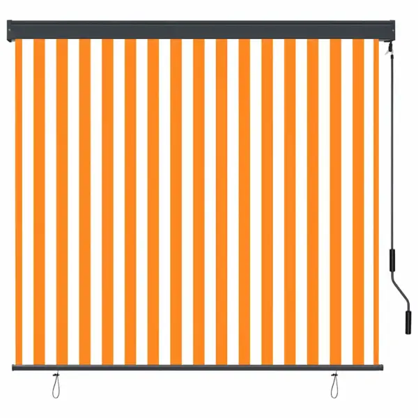 Välirulookardin käsivändaga, valge-oranž triibuline, 180 x 250 cm – 2