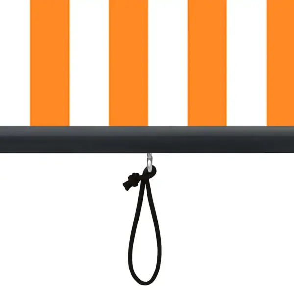 Välirulookardin käsivändaga, valge-oranž triibuline, 180 x 250 cm – 5