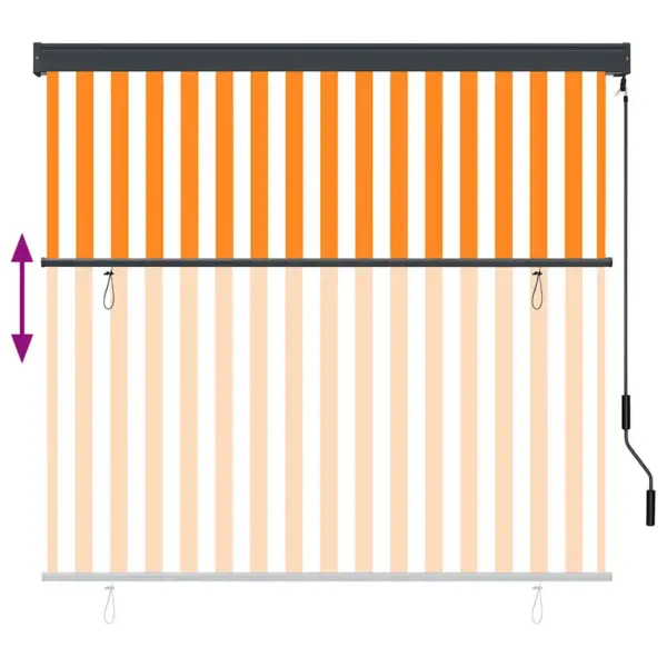 Välirulookardin käsivändaga, valge-oranž triibuline, 180 x 250 cm – 7