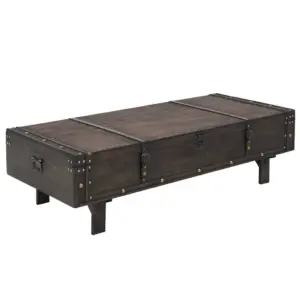 Pruun kohvilaud panipaigaga, vanaaegses stiilis vineer, 120 x 55 x 35 cm