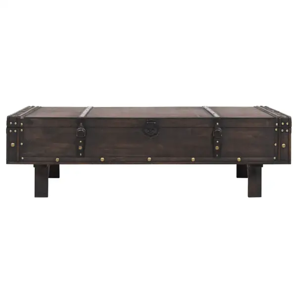 Pruun kohvilaud panipaigaga, vanaaegses stiilis vineer, 120 x 55 x 35 cm - 2