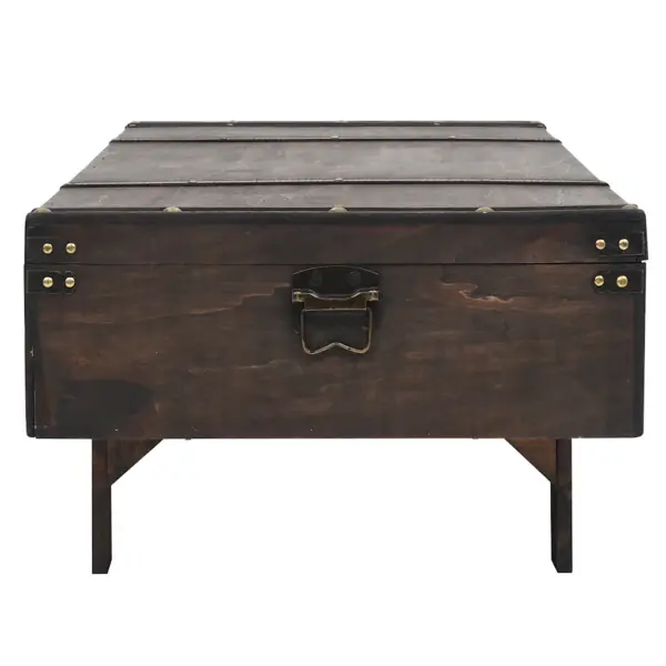 Pruun kohvilaud panipaigaga, vanaaegses stiilis vineer, 120 x 55 x 35 cm - 5