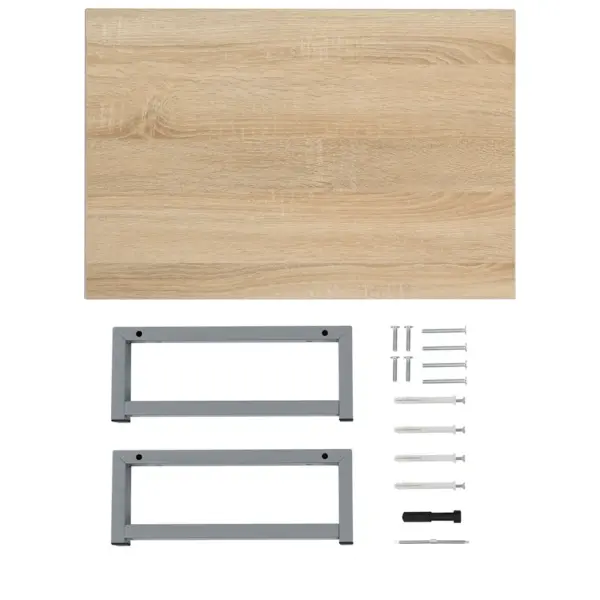 2-osaline vannitoa seinariiuli ja ovaalse keraamilise valamu komplekt, tamm, 60 cm - 13