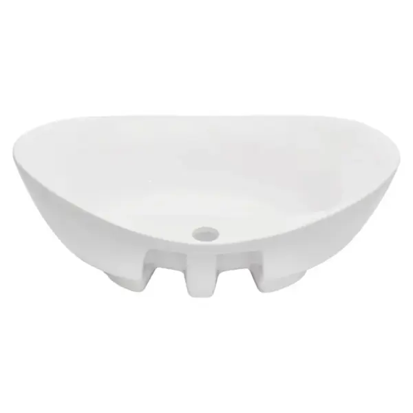 2-osaline vannitoa seinariiuli ja ovaalse keraamilise valamu komplekt, tamm, 60 cm - 6
