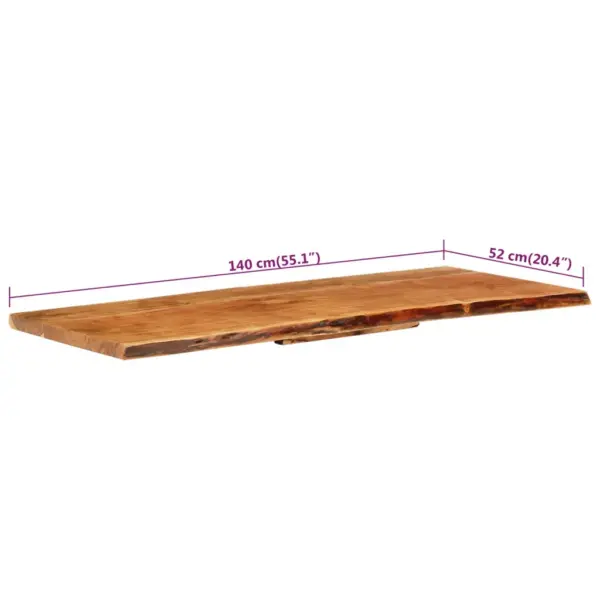Vannitoa tasapind akaatsiapuidust naturaalse servaga, 140 x 52 x 3,8 cm – 7