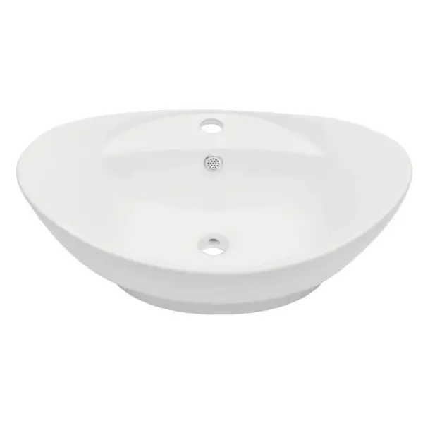 Kaheosaline vannitoamööbli komplekt seinariiuli ja ovaalse keraamilise valamuga, hall, 60 cm - 3