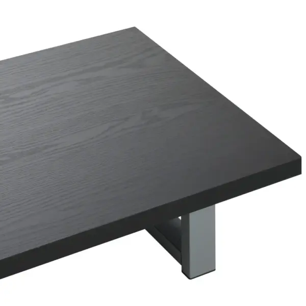 Kaheosaline vannitoamööbli komplekt seinariiuli ja ovaalse keraamilise valamuga, must, riiul 60 cm – 11
