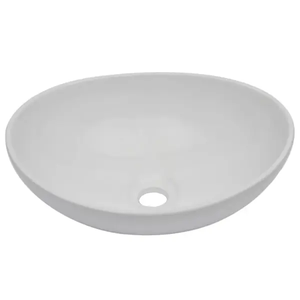 Kaheosaline vannitoamööbli komplekt seinariiuli ja ovaalse keraamilise valamuga, must, riiul 60 cm – 3