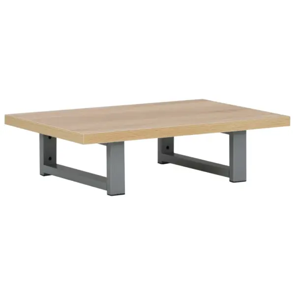 Kaheosaline vannitoamööbli komplekt seinariiuli ja ümmarguse keraamilise valamuga, tamm/valge, 60 cm – 6