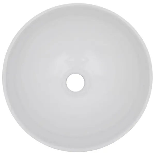 Kaheosaline vannitoamööbli komplekt seinariiuli ja ümmarguse keraamilise valamuga, valge, 60 cm - 13