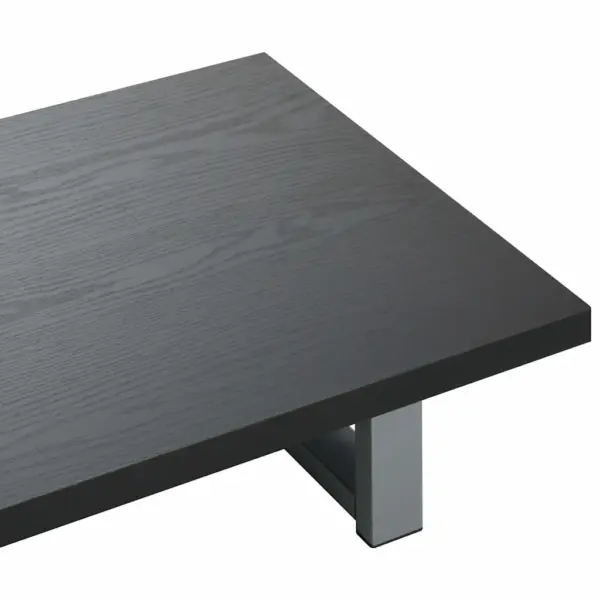 Kaheosaline vannitoariiuli ja ovaalse valamuga komplekt, must seinariiul, valge keraamiline valamu, 60 cm - 11