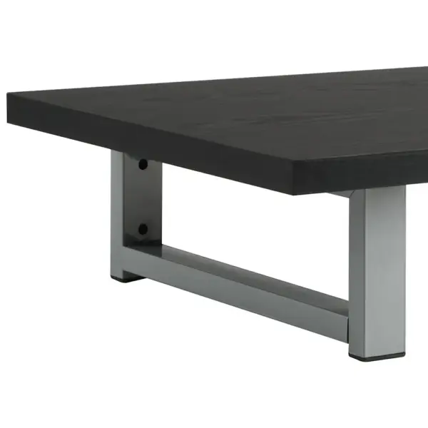 Kaheosaline vannitoariiuli ja ovaalse valamuga komplekt, must seinariiul, valge keraamiline valamu, 60 cm - 12