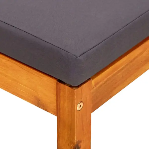 Varikatusega akaatsiapuidust aiapink lauaga ja jalatugedega, tumehallid padjad, 179 x 66 x 180 cm – 9