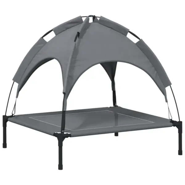 Varikatusega kõrgendatud koeravoodi, antratsiithall, Oxford kangas ja teras, 71 x 64 x 70 cm – 6